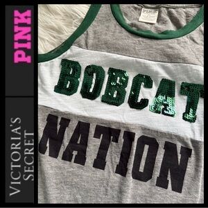NWOT PINK Ohio University Bobcat Nation Sequin Tank